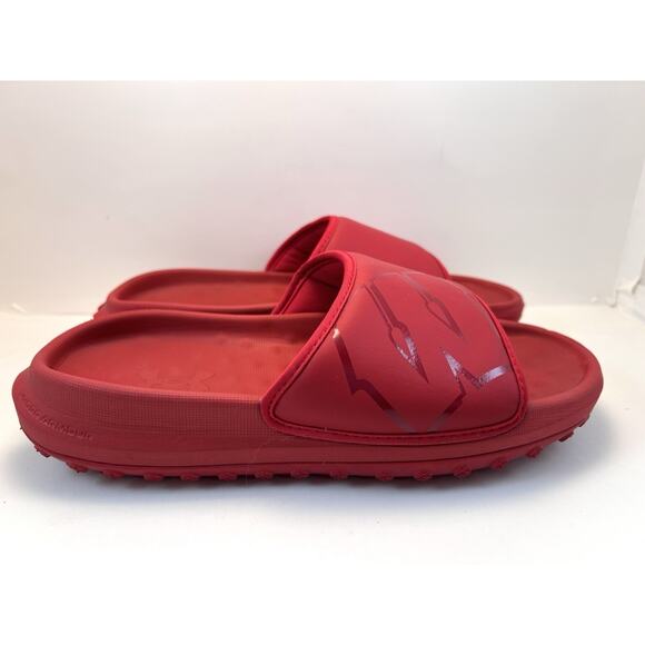 Under Armour‎ UA Slides Collegiate Athletic University of Wisconsin Red W Shoes - Picture 3 of 11